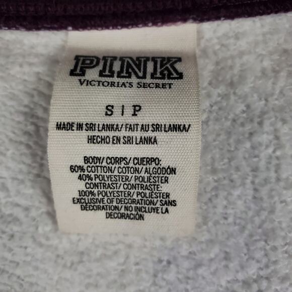Pink Victoria's Secret 1/4 Zip Neck Athletic Pullover Sweatshirt Logo Sweater S - Picture 5 of 9